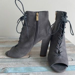 Lace Up Grey Booties